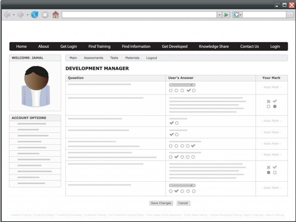 Assessors and Trainers can go in and marking online assignments submitted by users