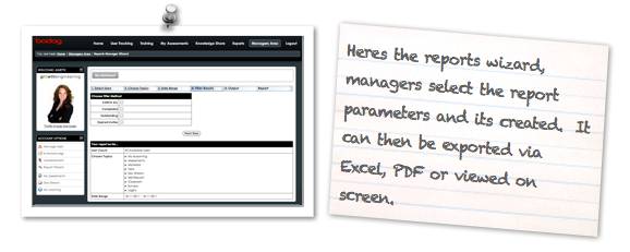 Managers Reports Wizard on the Academy LMS