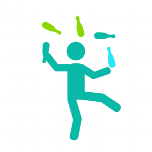 Stick man juggling