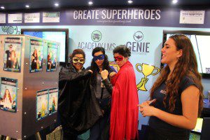 superheroes at the growth engineering stand
