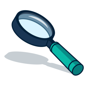 A magnifying glass being used to scrutinise.