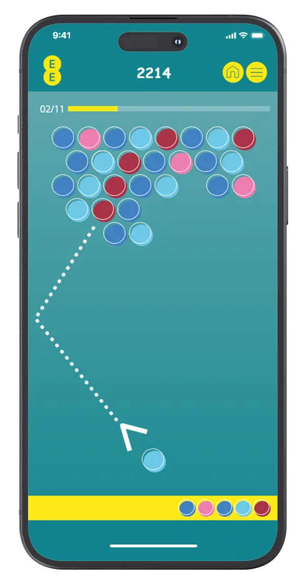 EE Bubble Blaster Learning Game Phone Mockup