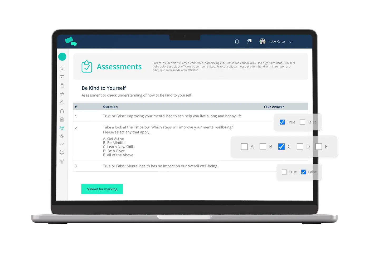 LMS assessments features