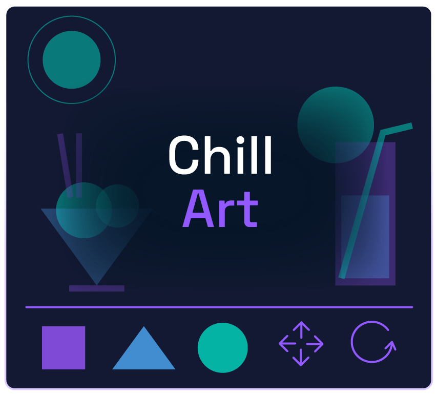 Chill Art game template — creative art and design game with geometric shapes