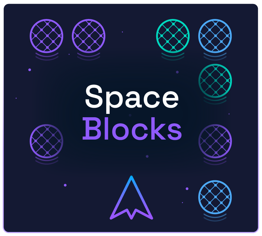 Space Blocks game template — space-themed block matching game with orbs