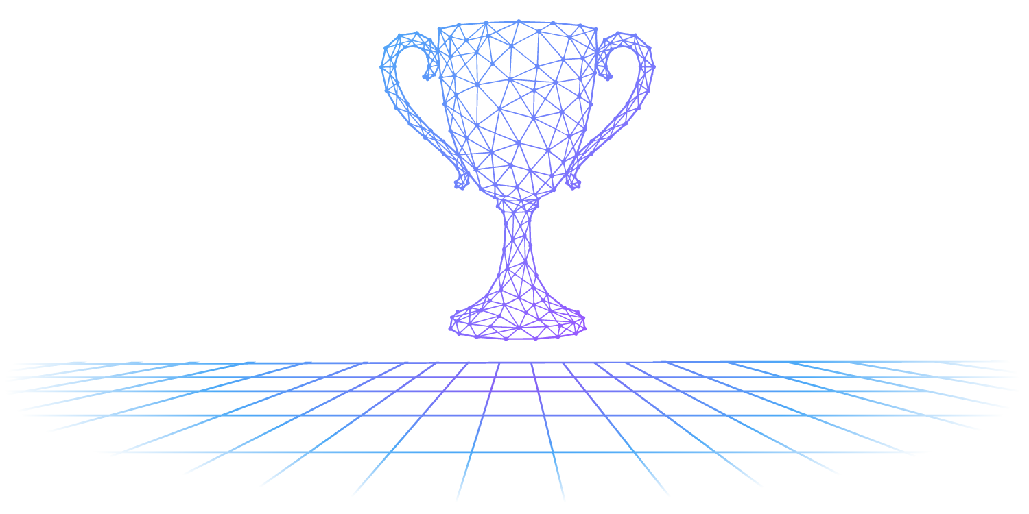 Neural network trophy illustration representing Growth Engineering's award-winning learning technology