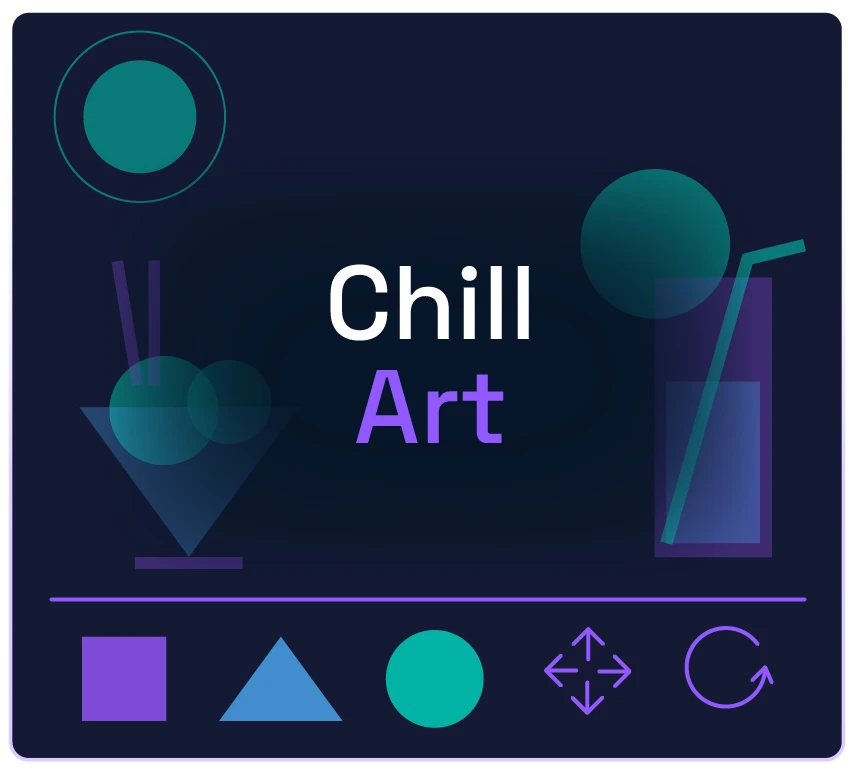 Chill Art game template — creative art and design game with geometric shapes