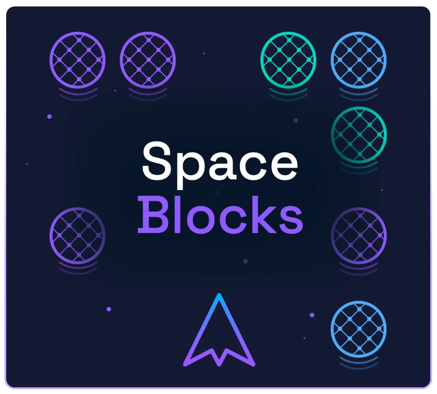 Space Blocks game template — space-themed block matching game with orbs