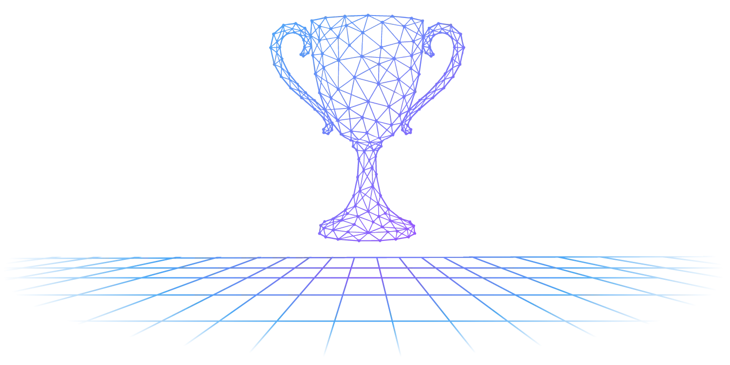 Neural network trophy illustration representing Growth Engineering's award-winning learning technology